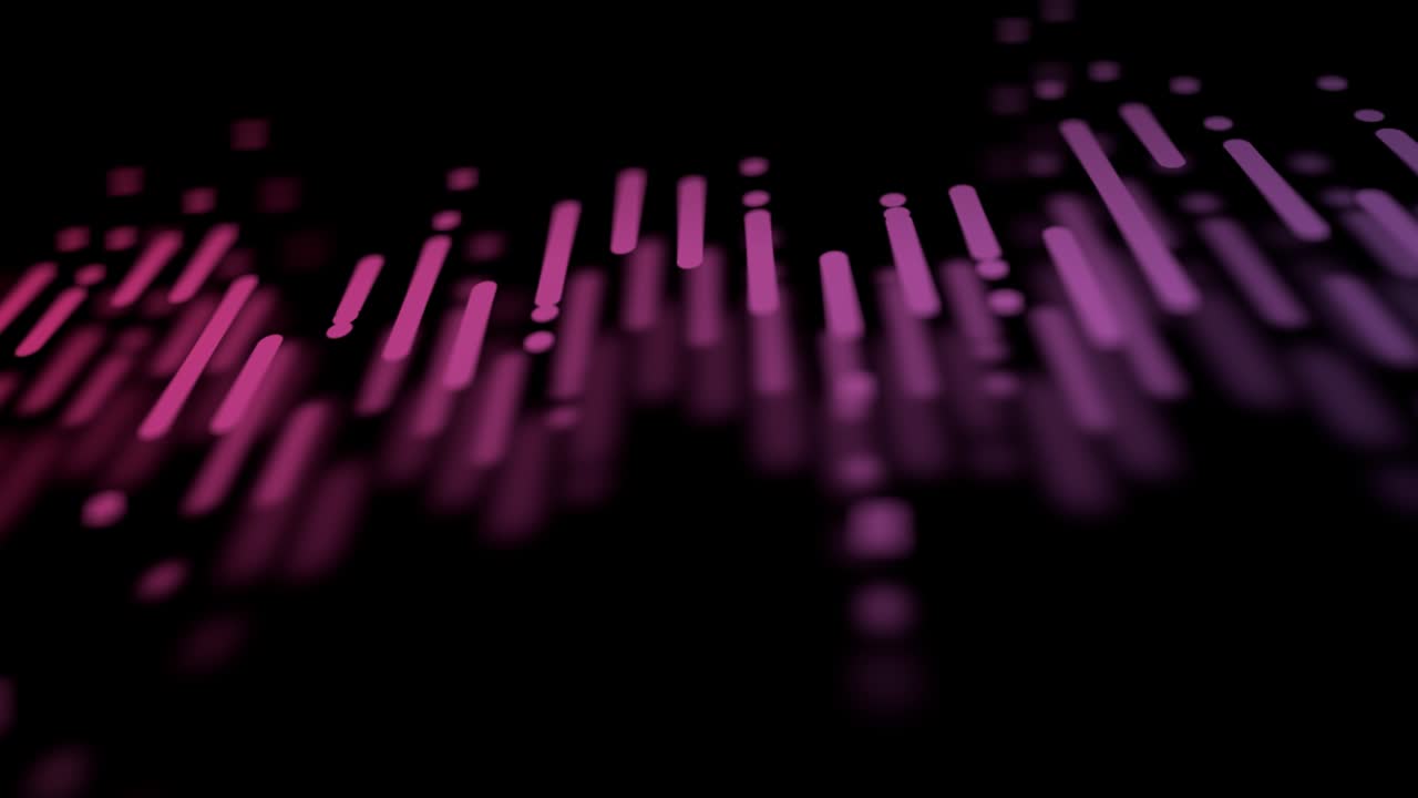 Sound or audio 3d waveform on black background