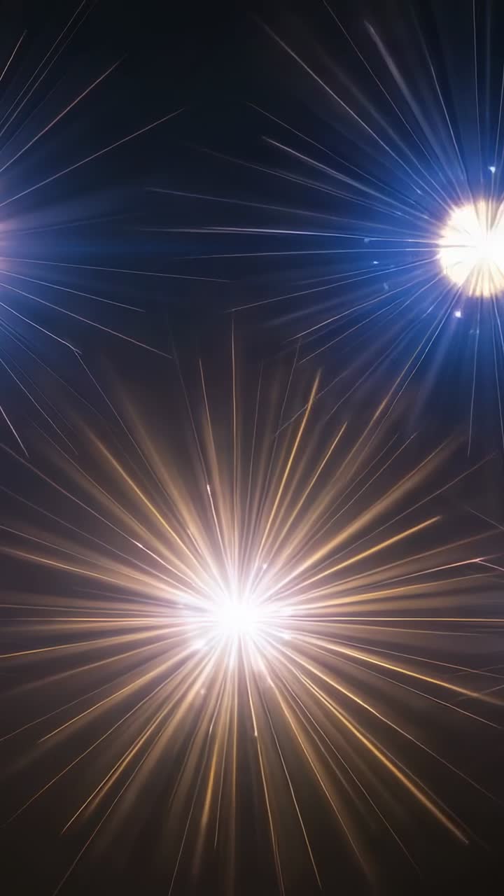 Vertical video: Starting central burst brightening to white while two flares flickering in space