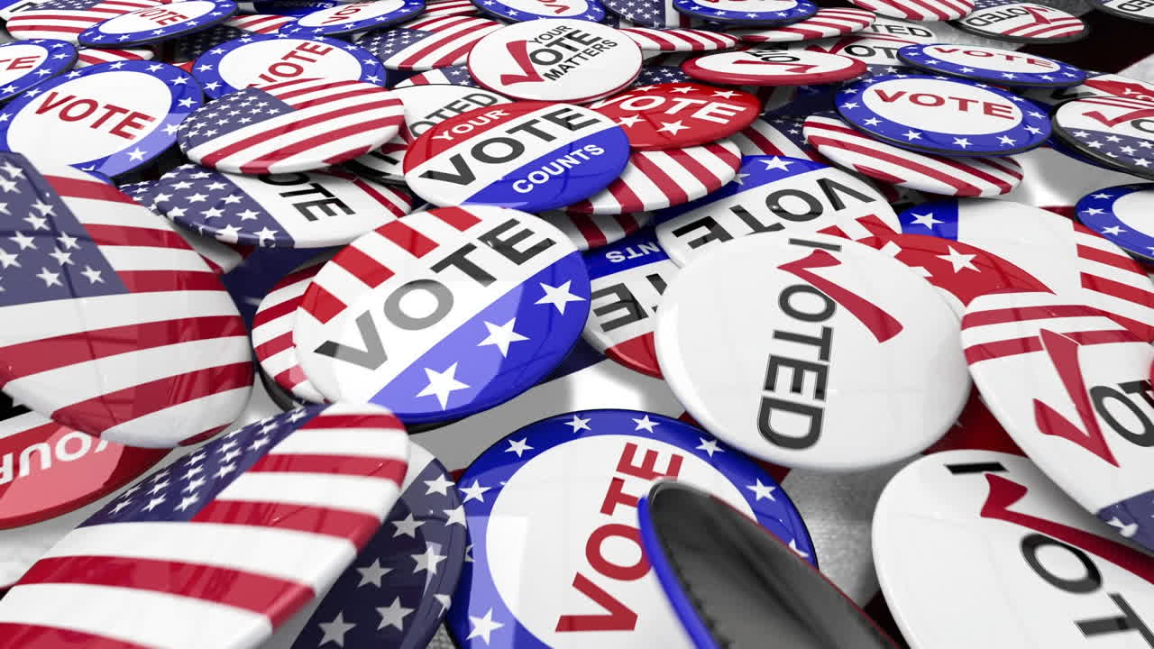 American flag and pins