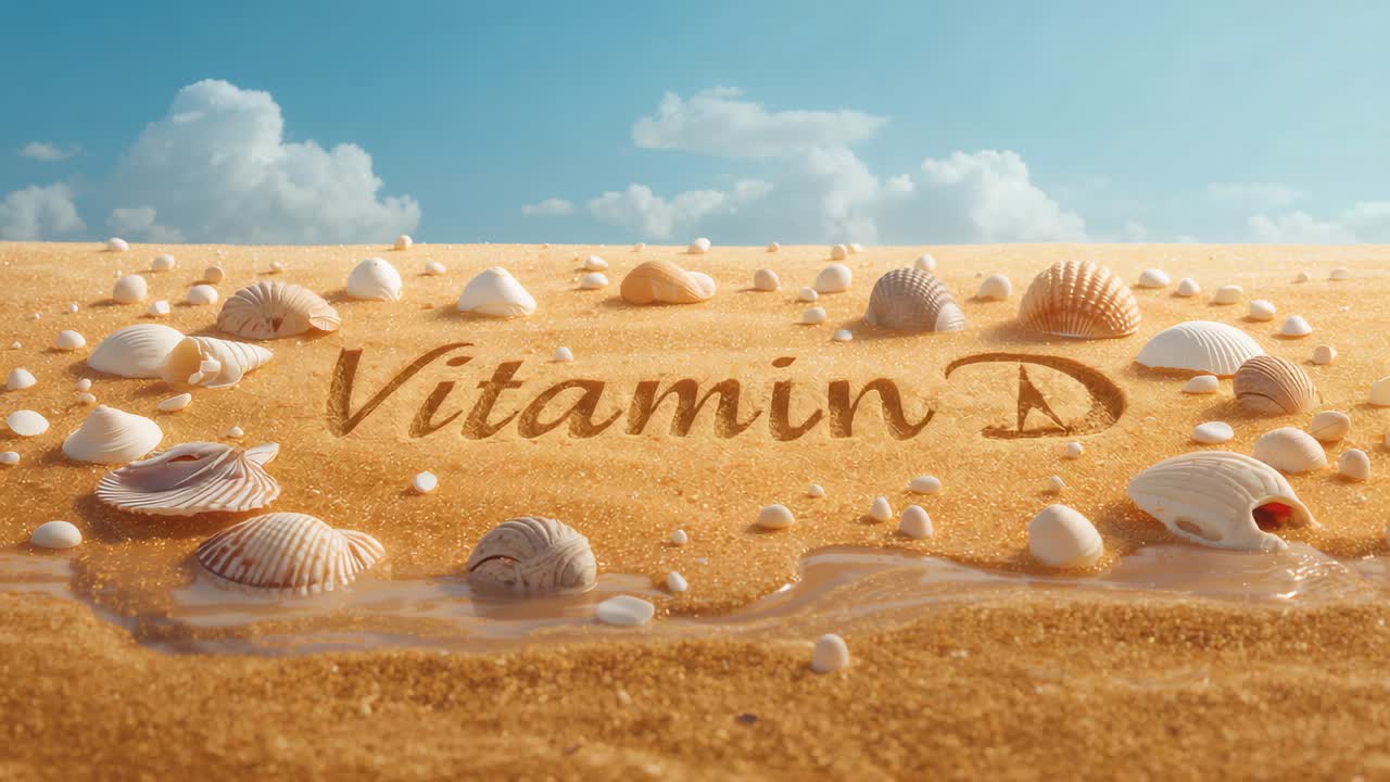 Framryckande liten våg som blöter kursivt D-vitamin som karvas på strand sand, vilket skapar våt glans nära skal