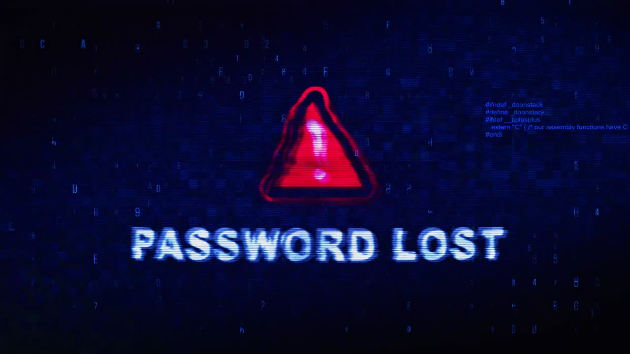 Password Lost Error Screen