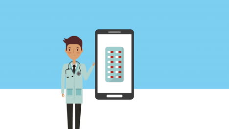 animación de personajes médicos profesionales