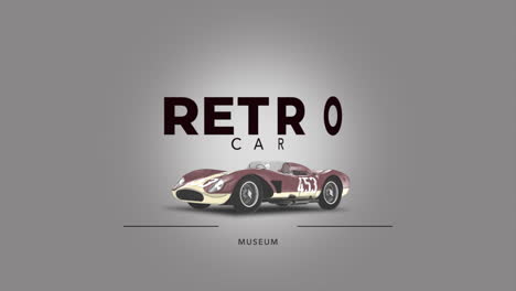 museo de autos retro con autos clásicos en degradado gris