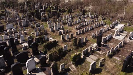 aerial view of abandoned graveyard