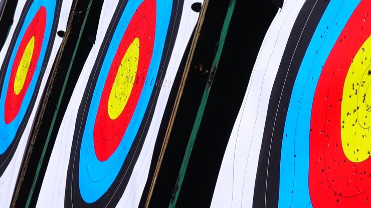 Targets for archery. Shooting in the summer