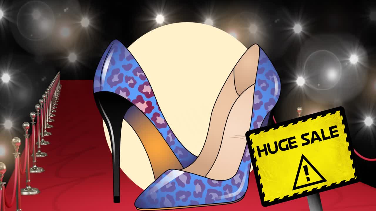 검은색 배경에 파란색 신발의 애니메이션