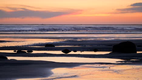 slow motion, sunset on the pacific ocean