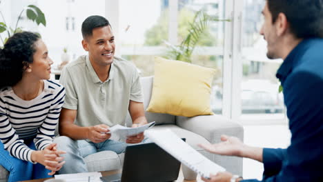 Happy-couple,-lawyer-and-handshake-with-documents