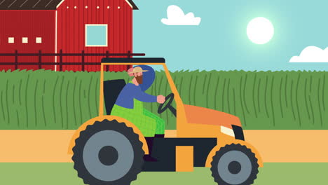 animación de personajes de trabajadores agrícolas masculinos