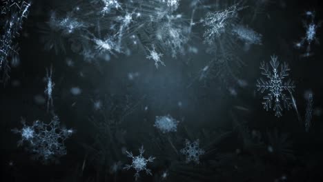 animation of christmas snow falling over christmas decorations on black background