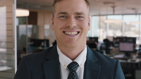 portrait successful businessman smiling confident manager in corporate office attractive male executive enjoying career in business management professional at work