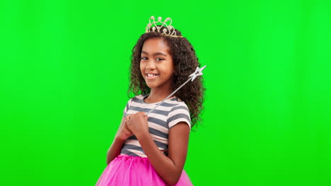 Kids,-wand-and-a-girl-on-a-green-screen-background