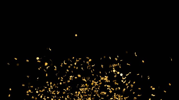 Golden confetti with alpha channel