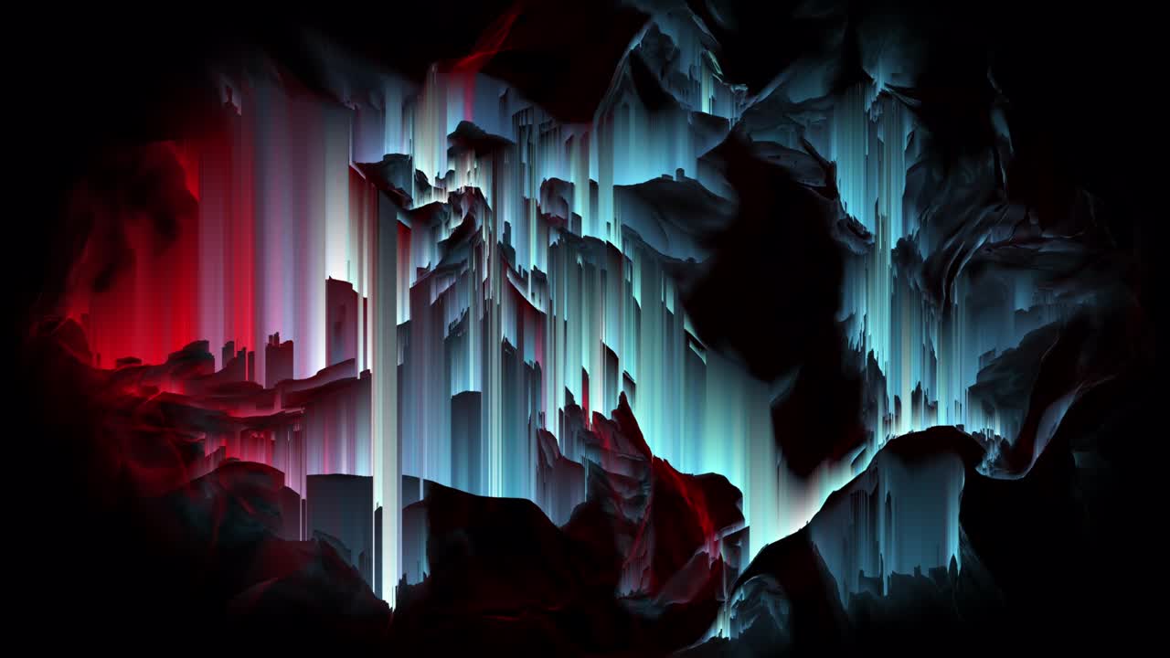 픽셀 정렬 효과를 가진 홀로그램 컬러의 동적 애니메이션