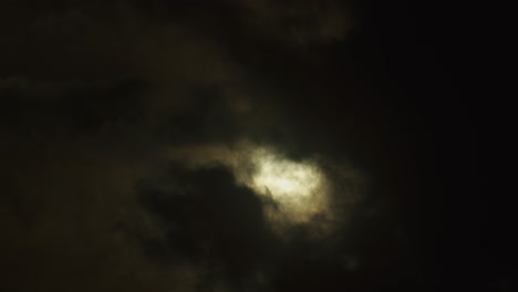 sun revealed behind clouds close up