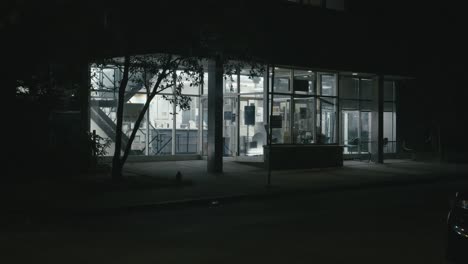 Clarkville Pizzeria in West Philadelphia, at night