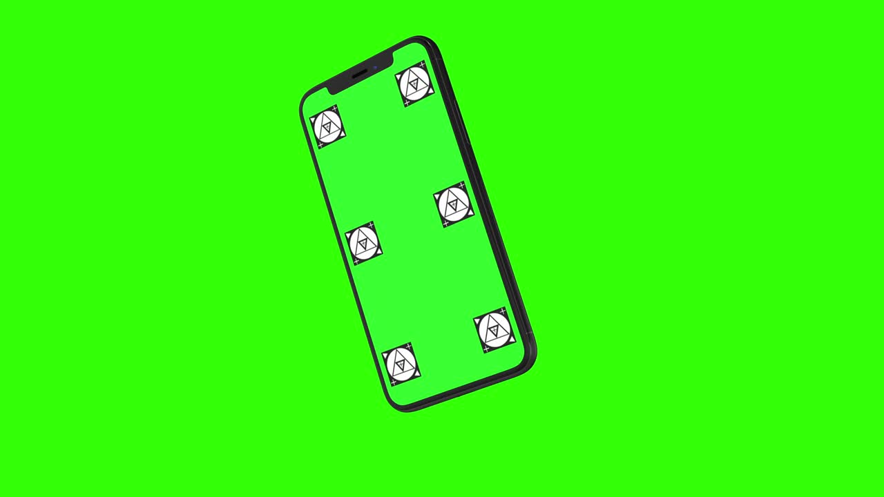 telefono intelligente isolato con schermo verde