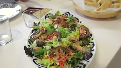 medium closeup of a beautiful fresh tuna salad
