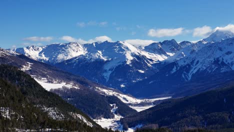 3x zoom view of the italian alps during the winter (drone footage)