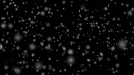 white blurred circles bokeh flying on black background. motion animation of blurred circles. defocused effect. horizontal composition, 4k video quality