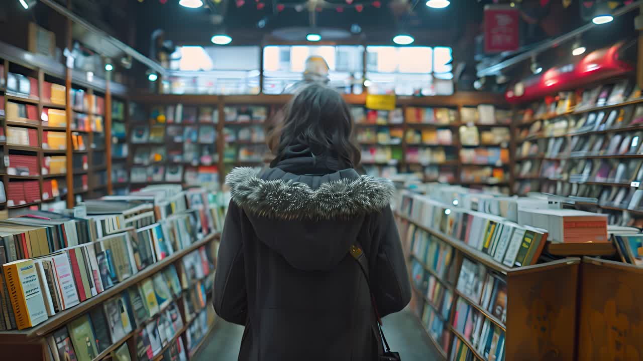 Person browsing books in a bookstore