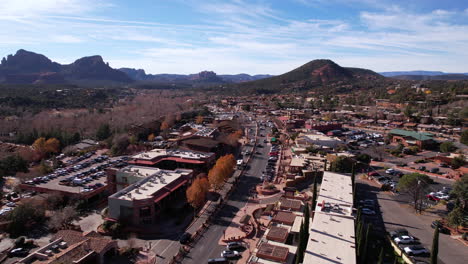 aerial view of uptown sedona, arizona