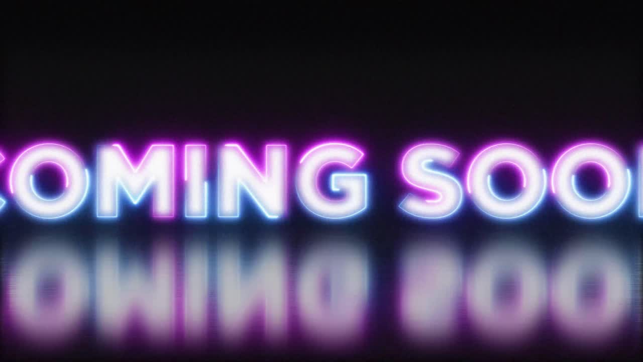 Abstract glitch art and coming soon text