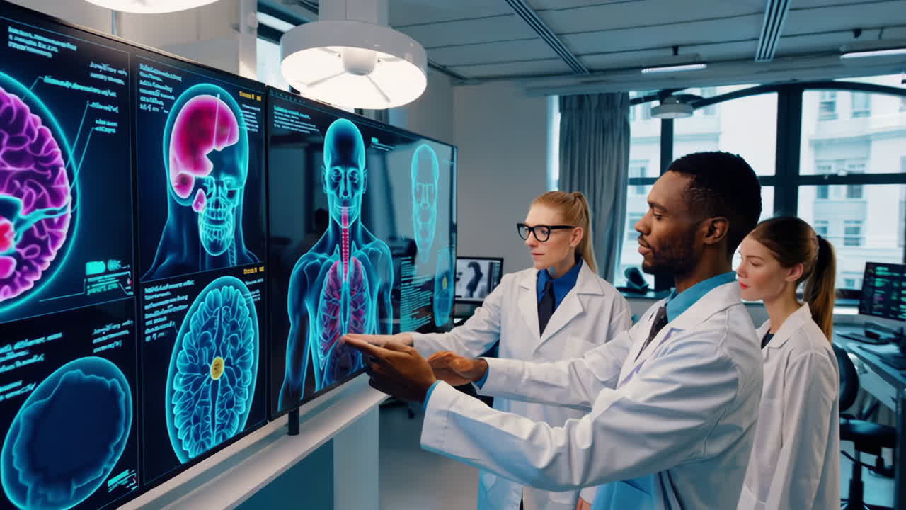 Team medico che discute immagini mediche