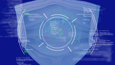 animation of scope scanning with face mask and digital data processing