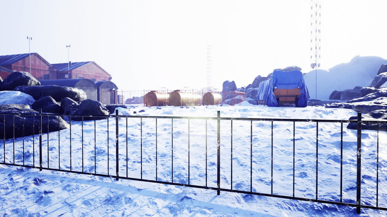 겨울에 북극 연구 스테이션