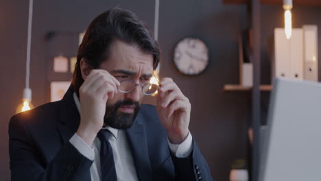 businessman working on laptop in office