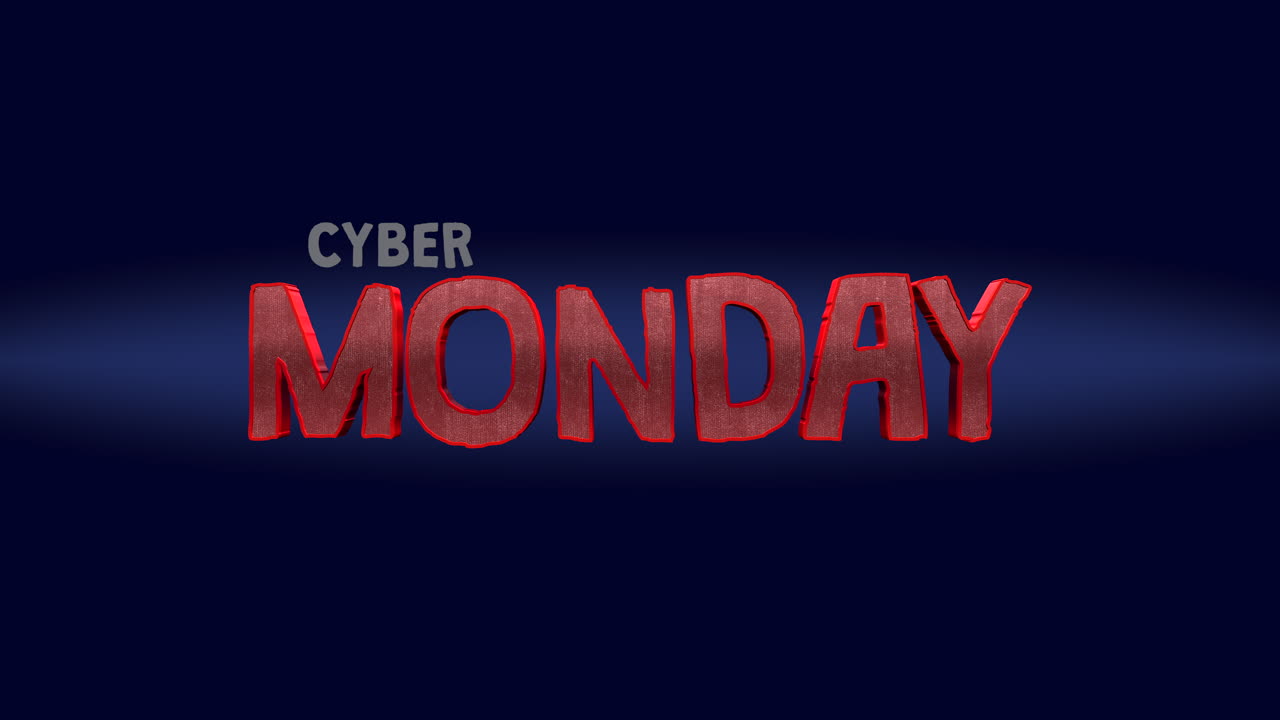 sombras caprichosas: texto de dibujos animados de cyber monday en gradiente