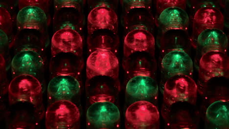 macro shot of led lights, changing their color following a pattern