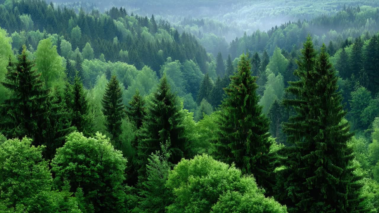 A Majestic Panoramic View of a Lush Green Forest Landscape Surrounded ...