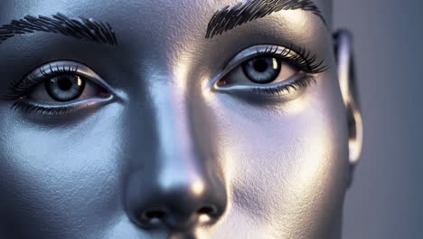 metallic robot face