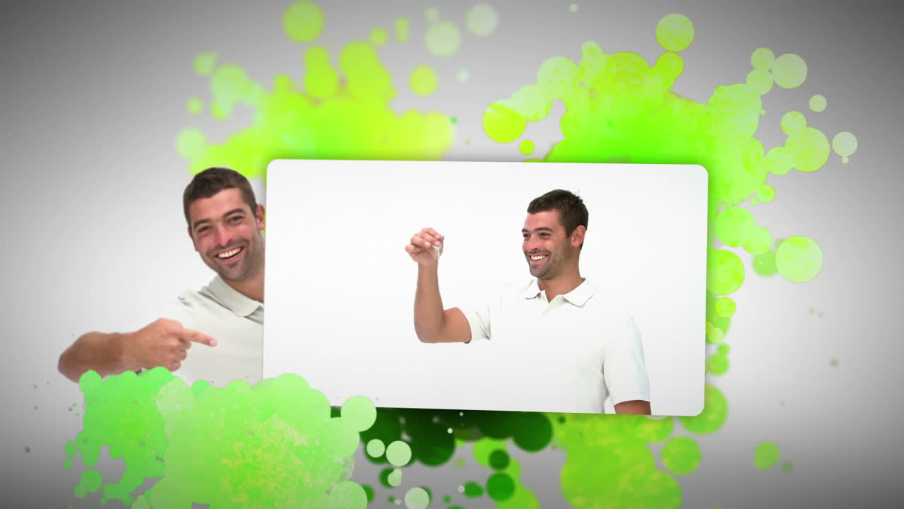 montaje de una familia que se muda a su nueva casa