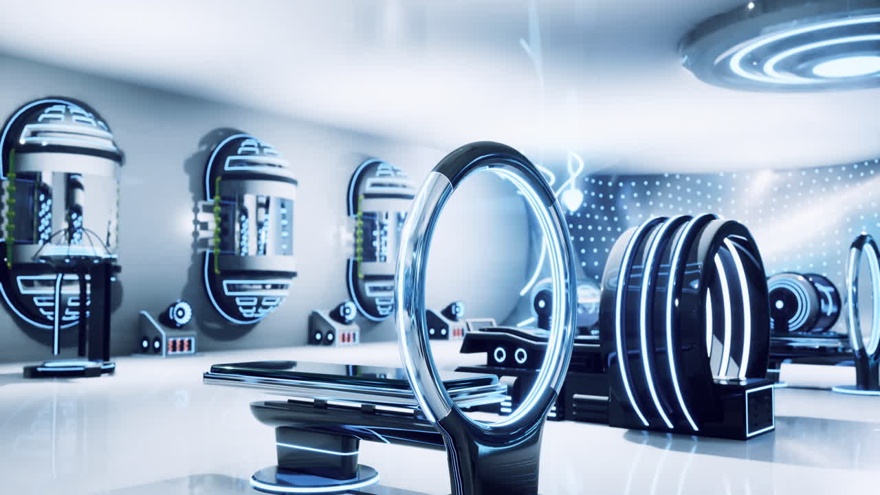 Futuristic laboratory design with advanced technology and sleek features