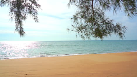 Waves-roll-into-an-empty-windswept-beach