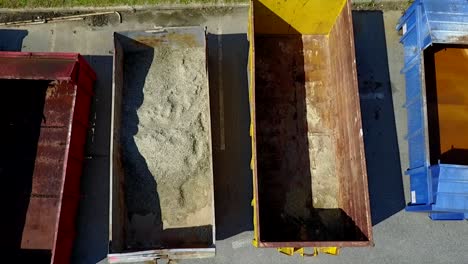 dumpster filmed with a drone