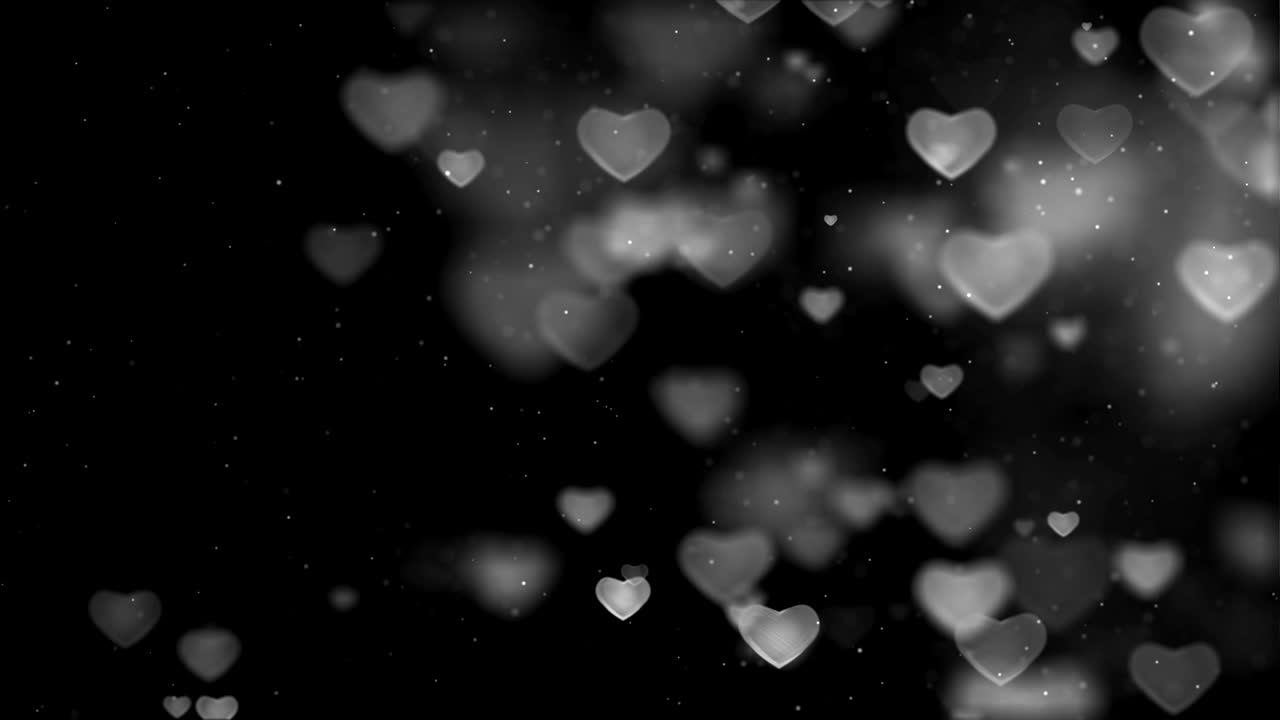 4k suave fondo de corazón en blanco y negro (loopable) video de stock