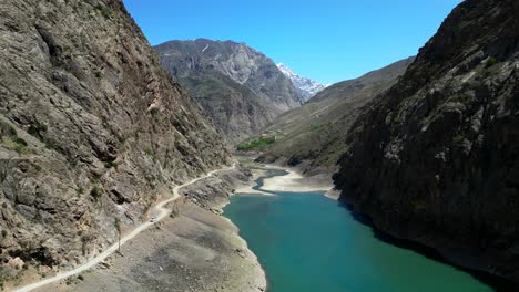 beautiful drone shot seven lakes in fann mountains in tajikistan