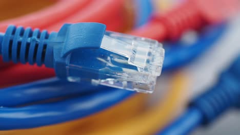 Close-up view of network cables