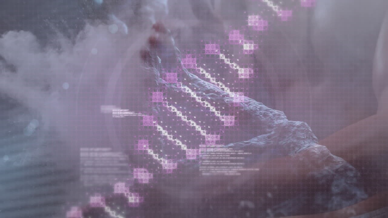 데이터 프로세싱의 애니메이션과 백인 남성의 dna  ⁇