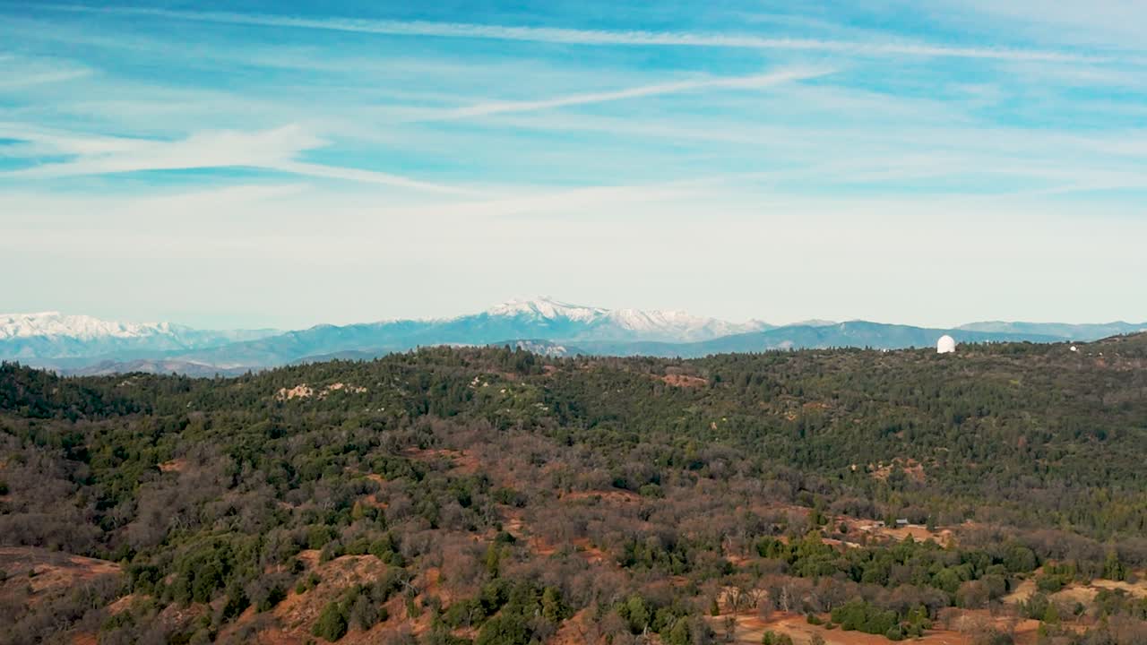 Astronomical Research Observatory In The Palomar Mountains Of San Diego County, California, United States. Aerial Drone Shot