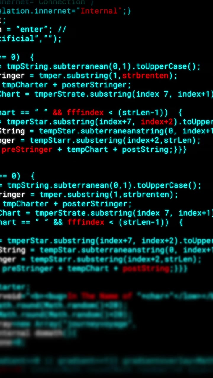 Animazione di elaborazione dati digitali su sfondo nero