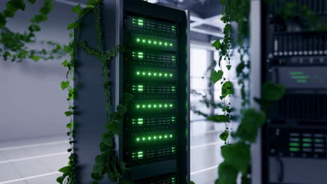green data center with vines