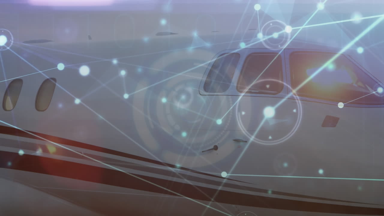 Animation of networks of connections over plane