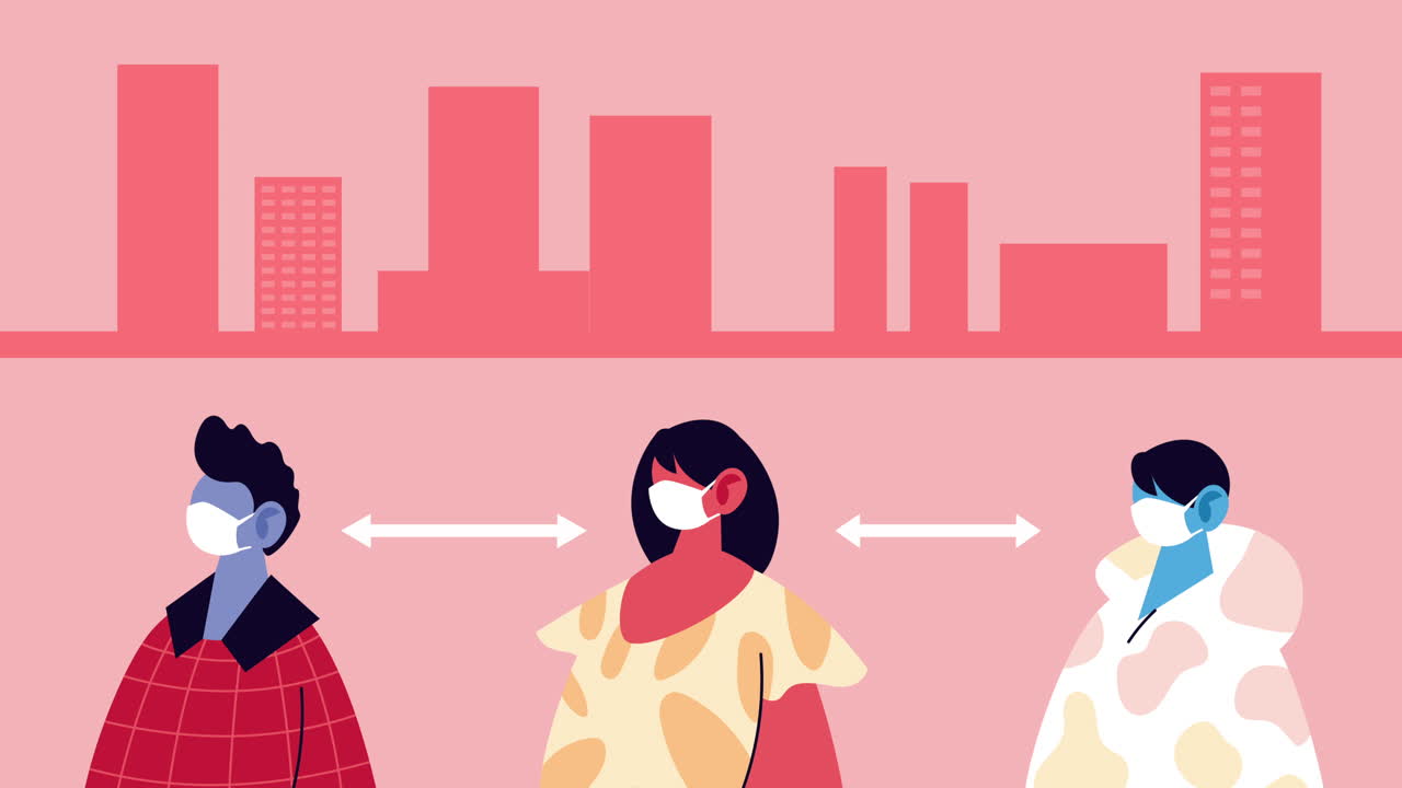 코로나19에 대한 의료 마스크를 착용한 환자 부부는 도시에서