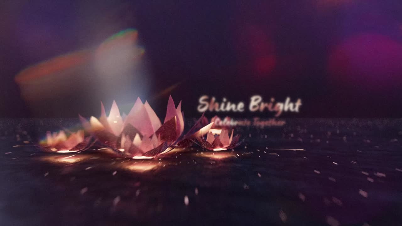 Animated Happy Diwali Greeting with Glowing Lotus Flowers | Premium ...