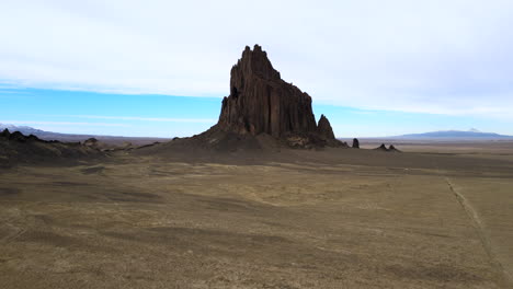 the monadnock ship rock rising on the high desert near san juan county, new mexico, united states